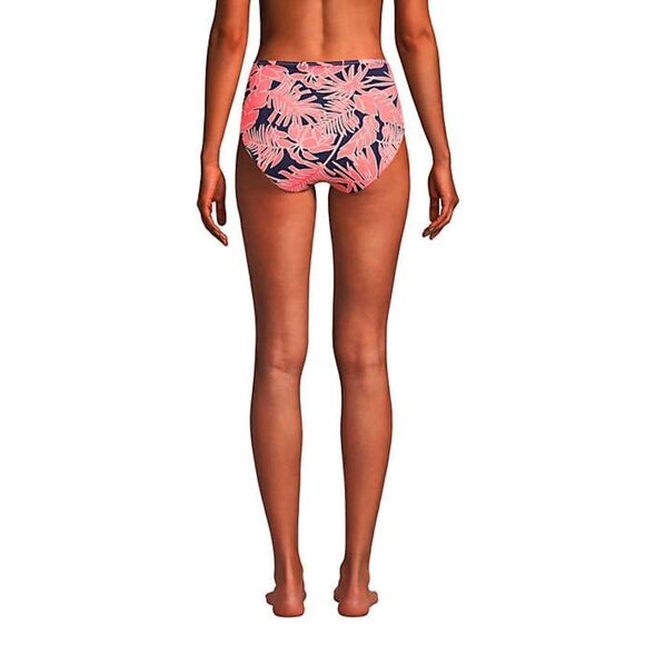 Land’s End Reversible high waist bikini bottom Navy Wood Lily Palm mix V… - Picture 5 of 6
